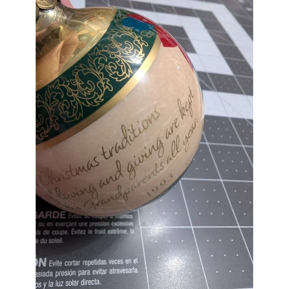 Hallmark Keepsake Grandparents Glass Ball Christmas Ornament 1993‎